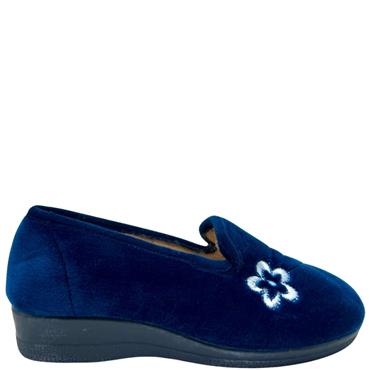 NATALIA WOMENS FULL SLIPPER - NAVY SUEDE